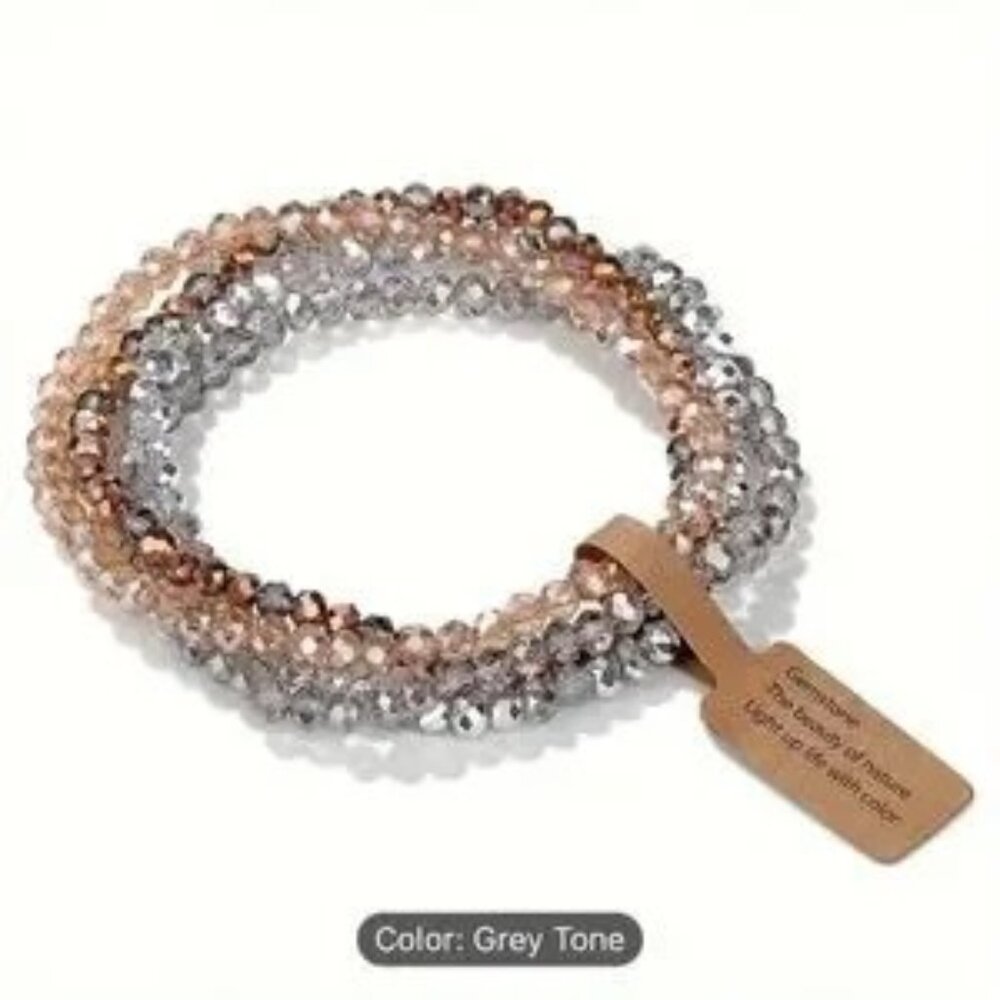 Plated Glass Four-Piece Bracelet Set  NIP